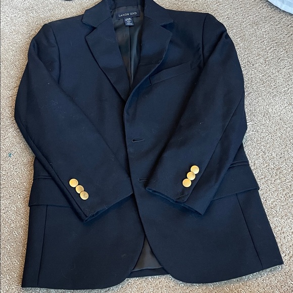 Lands' End Navy Blazer with Gold Accents